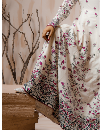 Ivory Heritage Premium Lawn 3 Piece Frock Set
