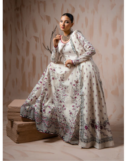 Ivory Heritage Premium Lawn 3 Piece Frock Set