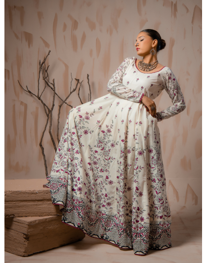 Ivory Heritage Premium Lawn 3 Piece Frock Set